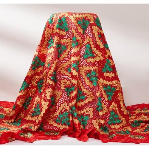 African Lace Fabric 2021 Orange Swiss Voile Cotton High Quality Austri Cotton Embroidery Sewing Fabrics Dresses For Woman A 2526