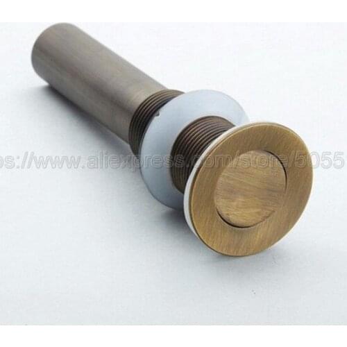 Antique Brass Drains Basin Sink Flip Top Bathroom Sink Basin Waste / Drain Without Overflow Bathroom Accessaraies zsd006