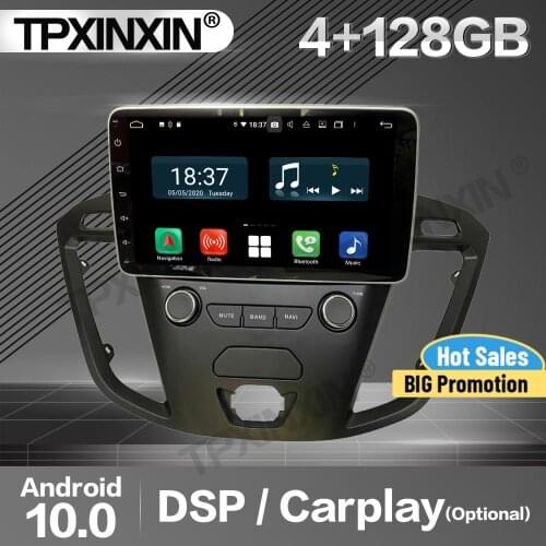 128G Carplay Car Radio 2 Din Stereo Receiver Android 10 For Ford Transit 2016 GPS Player Audio Recorder Head Unit