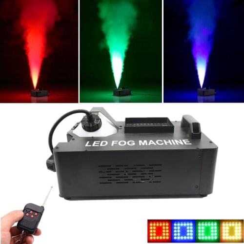 Wireless Remote +DMX512 Control 1500W LED Fog Machine With 24X9W RGB 3in1 LED Lights, DJ Bar 1500W Vertical Fogger Smoke Machine