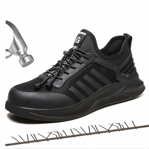 Men Work Safety Shoes Breathable Steel Toe Caps Anti-smash Anti-piercing Construction Site Non-slip Indestructible Work Boots