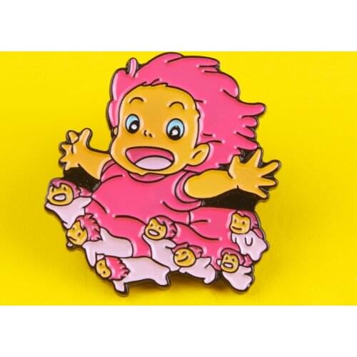 Brooch Spirited Away Metal Badges For Clothes Anime Icons On The Backpack Set Enamel Pin Lapel Pin On Jeans Jacket Jewlry Stripe