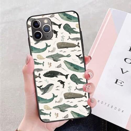 Whale Song Phone Case For iPhone 11 Pro X XR XS Max 6 7 8 plus Samsung S8 S9 S10 S20 A10 A50