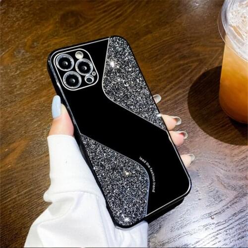 Luxury Glitter Mirror Phone Case For iPhone 12 11 Pro MAX Mini XS XR 8 7 Plus SE 2020 Bling Makeup Mirror Soft Shockproof Cover