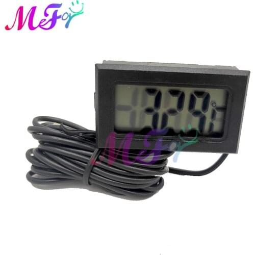 Digital LCD Thermometer for Freezer Refrigerator Temperature Test -50~110 Degree Thermometer 1M 2M Sensor Cable Thermograph