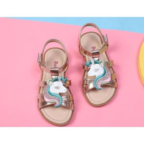 Little Girls Unicorn Sandals Summer 2019 Open-toed Beach Jelly Shoes Kids Gladiator Sandals Unicorn Slippers Infant Baby Child
