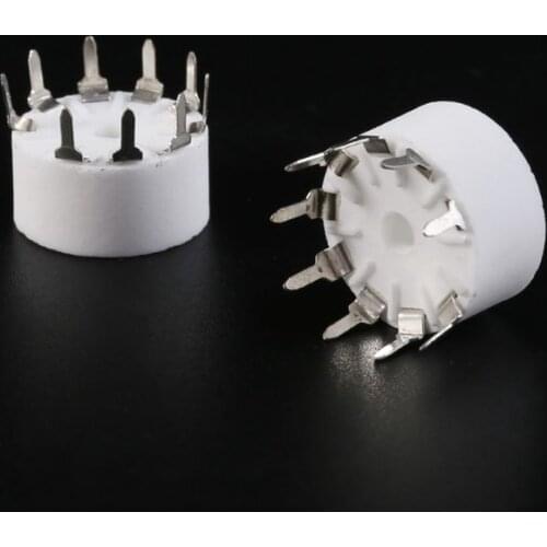 10pcs 9-pin Outlet Electronic Tube Ceramic Sockets Gold Plated Tube Holder Audio Accessories