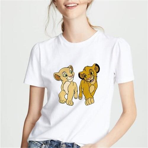 Harajuku womens Tshirts Fashion Simba Lion King Print Casual T-Shirt Summer Short Sleeve O-neck Unisex T Shirts Dropship