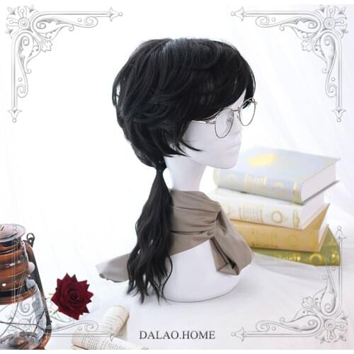 Prince Lolita Wig Harajuku Cosplay Mullet Hair Linen Gray Black Curly Short Long Ponytail Fringe Adult Girls Hair