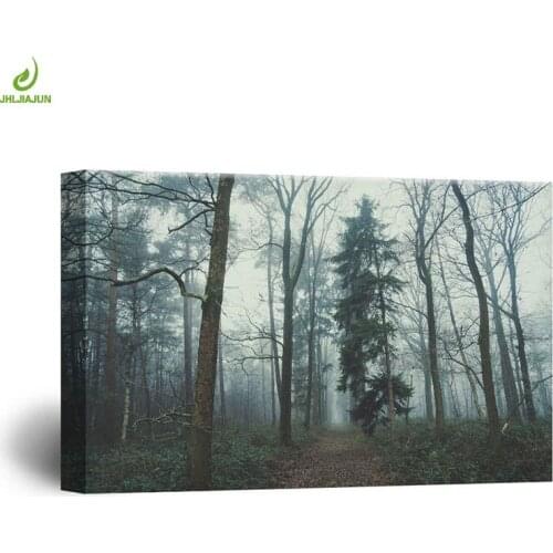 JHLJIAJUN Foggy Forest Canvas Painting Landscape Natural Wall Art Picture Home Decor Prints And Posters For Living Room Bedroom