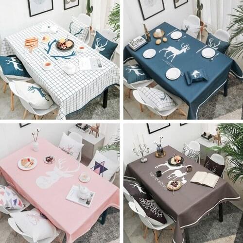 Ins Wind Waterproof Defence Oil Avoid Wash Defence Burn Tablecloth Fabric Art Rectangle Modern Concise Table Covering Cloth