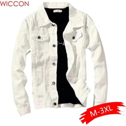 2020 Mens Denim Jacket Youth Slim Fit Solid Male Ripped Coat OutWear Spring Casual Denim Jacket Streetwear Clothing