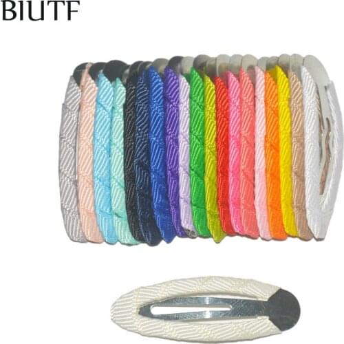 50pcs/lot 1.8 inch Ribbon Wrapped Metal Snap Hair Clip Girl Girl Hairpin Accessories JZ10