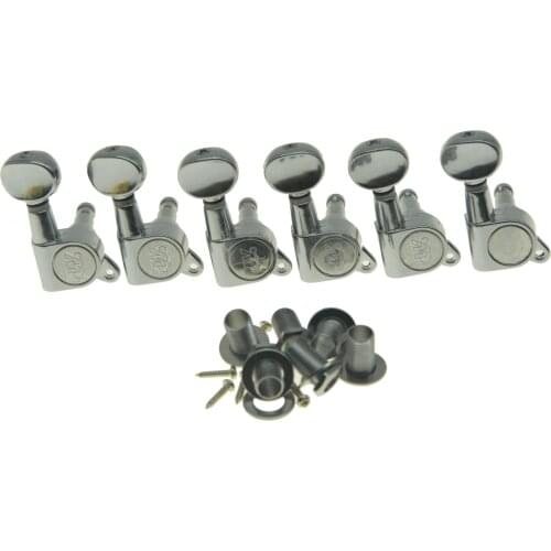 Wilkinson Mini Oval Button 6 Inline E-Z-LOK Post Guitar Tuners EZ Post Guitar Tuning Keys Pegs Machine Heads Chrome/Black/Gold