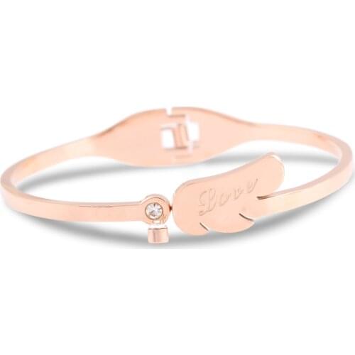 Fashion Rose Gold Stainles Steel Crystal bracelets & bangles for women