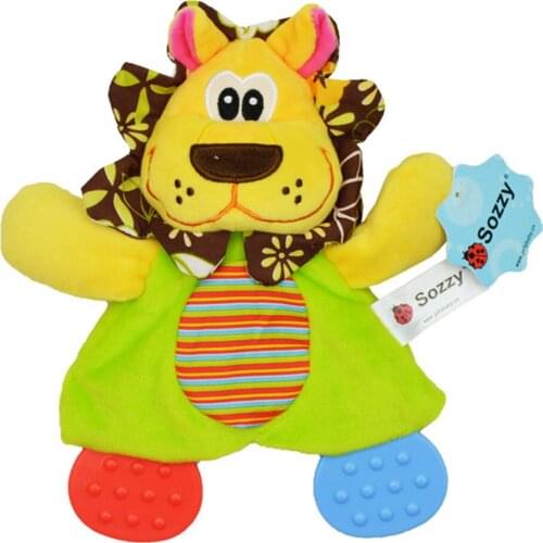 Plush Doll Soft Crinkle Rattle Towel Infant Baby Comfort Sleeping Toys for Children Teether and Activity Gift Can Bite