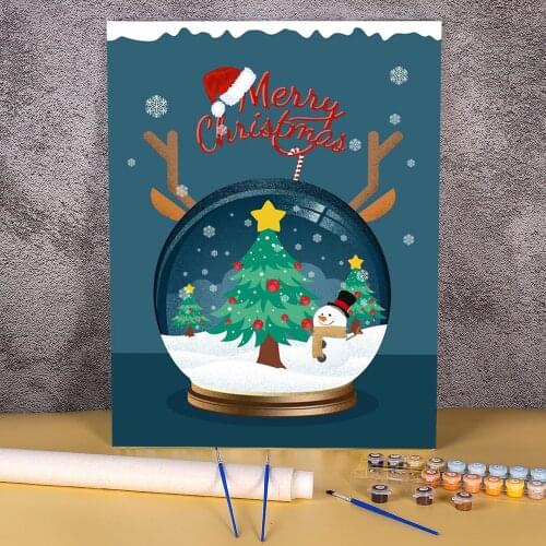 Snow Globe DIY Painting By Numbers Package Oil Paints 40*50 Painting On Canvas Wall Paintings For Handicraft