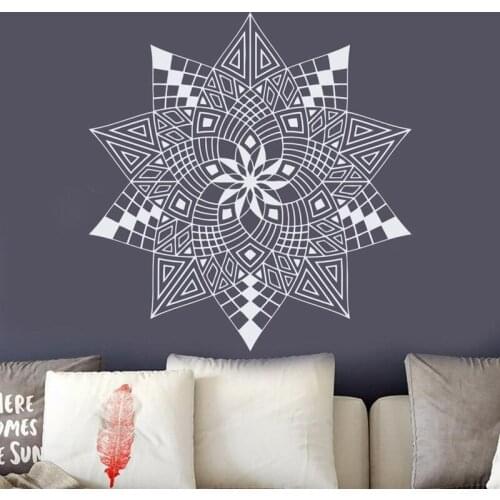 Mandala Wall Decal, Mandala Sticker, Boho Sticker, Bohemian Bedroom Decor, Flower Mandala Decal, Yoga VInyl Decal, A12-066