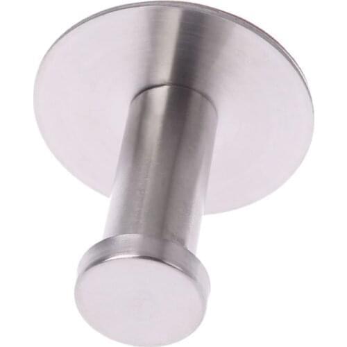 Stainless Steel Round Without Drilling Self Adhesive Wall Mounted Towel Clothes Hook Sticker Robe Coat Hanger Bathroom E56C
