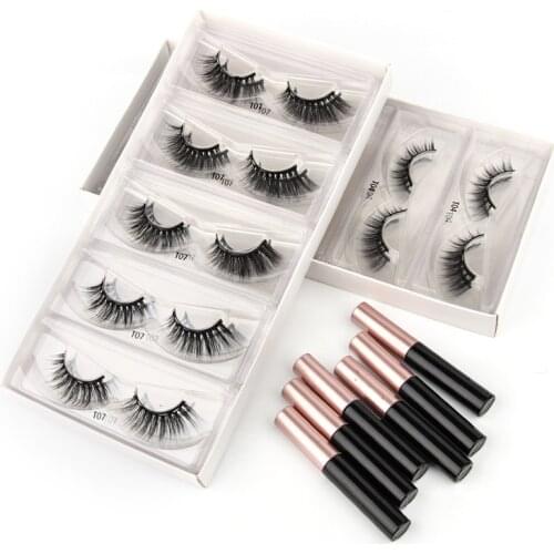 Wholesale Magnetic Eyelashes 3/50/100Pcs Mink Eyelashes Magnetic Eyeliner Magnetic Lashes Handmade Eyelash Extension Makeup Tool
