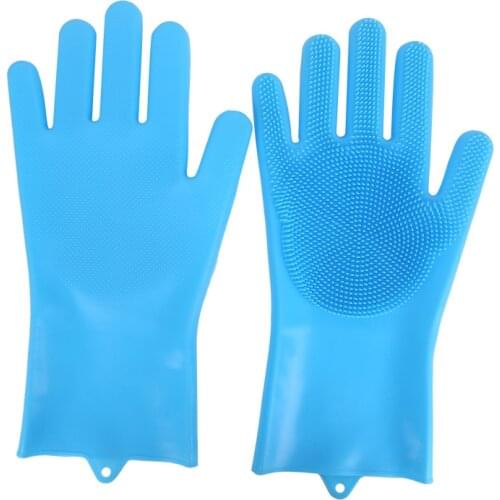 Pet Washing Gloves Pet Products for Dog Pets Cat and Dog Hair Brush - No More Shedding | Easy Self Cleaning Button Gloves