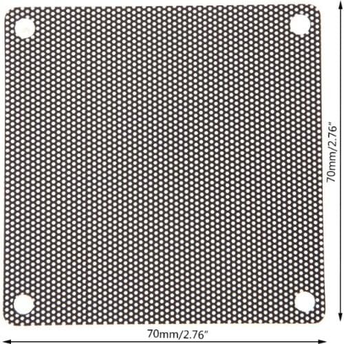 5PCS PVC Fan Dust Filter PC Dustproof Case Cuttable Computer 70mm Mesh Black PXPA