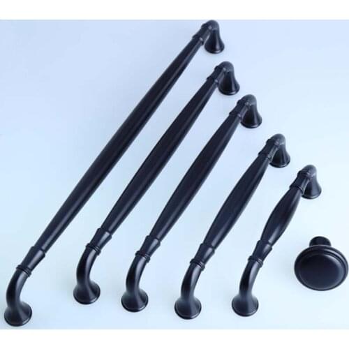 96mm 128mm 160mm 192mm 256mm modern simple matte black wardrobe kitchen cabinet dresser cupboard door handles pulls knobs 10" 5"