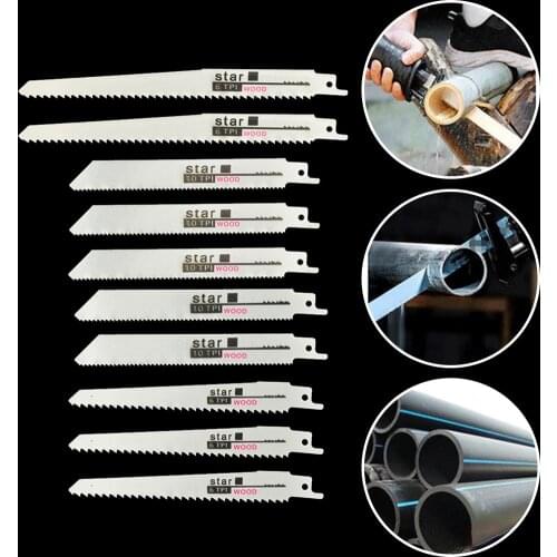 10PCS Multi Saber Saw Handsaw Reciprocating Saw Blade Jigsaw Blade For Plastic Wood PE PVC pipe Bamboo Bone Frozen meat Cutting