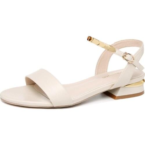 Open-Toe Square-Heel Sandals, Metal Decorative One-Line Buckle Solid Color Shoes, WomenS Platform WomenS Shoes