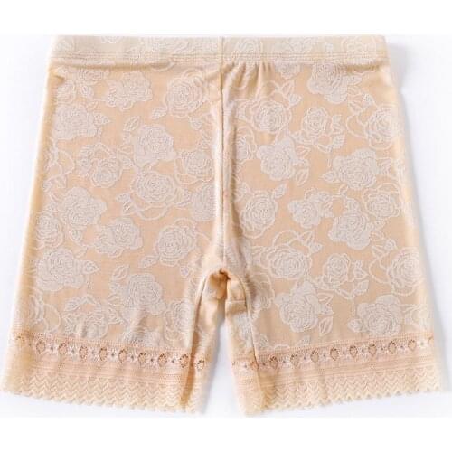 Sexy Short Safe Pants Bamboo boyshort underpants with Lace Plus big Sizes ladies' underwear