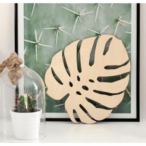 Nordic Wooden Monstera Leaf Wall Ornament Kids Room Bedroom Home Decoration For Home Office Cafe Desktop Decoration