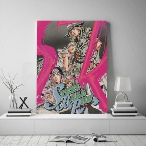 STEEL BALL RUN JoJos Bizarre SBR anime Wooden Frame Canvas poster Painting wall Art decor Study Home Framed Decoration Prints