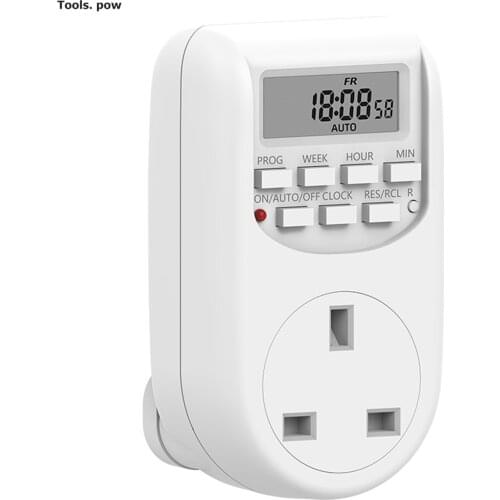 UK Plug Timer Switch Energy Saving Digital Timer Kitchen Outlet Week Hour Programmable Timing Socket 10A Current