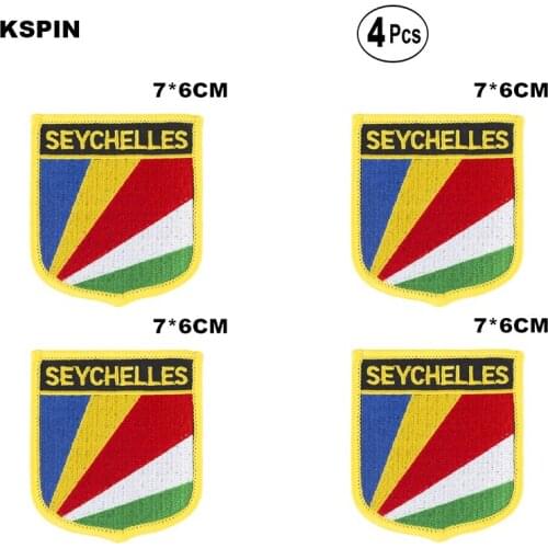 Seychelles Shiled Shape flag patches national flag patches for Cothing DIY Decoration