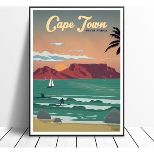 VINTAGE CAPE TOWN Painting Canvas poster Wall Art Pictures for Living Room Home Decoration No Frame