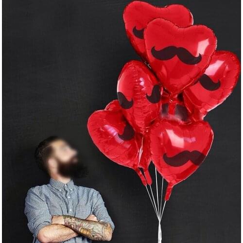 Wedding decoration 18 inch beard heart-shaped balloon birthday party celebration theme shape decoration aluminum foil balloon