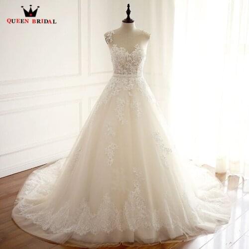 Custom Made 100% Real Photos Formal Wedding Dresses A-line Tulle Lace Elegant Vestidos De Novia Wedding Gowns WD09