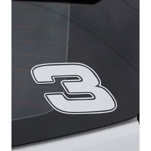 ZTTZDY 13.5CM*9.2CM Lucky Number 3 Vinyl Car Sticker Motorcycle Decal Black/Silver ZJ2-0262