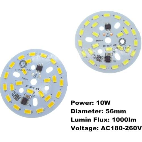 10pcs 220V led 10W 5730smd pcb integrated driver aluminum plate Needn't Driver AC220v Directly For lamp lighting