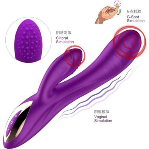 10 Speed 360 Rotating Oral Vibrator Rechargeable Dual Vibrating G Spot Vagina Massager Huge Dildo Vibrator Masturbator for Women