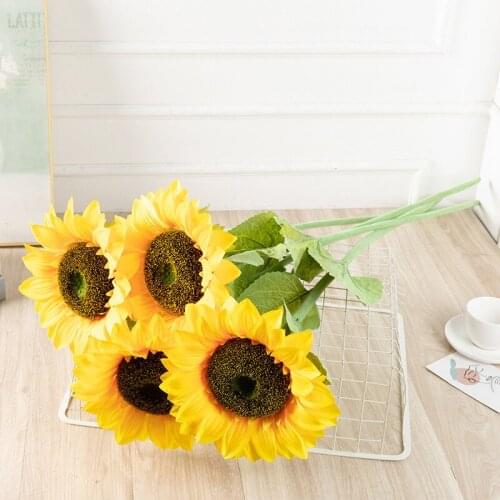 100cm Fake Sunflower Decorations Fabric Flower Single Head Artificial Sunflower