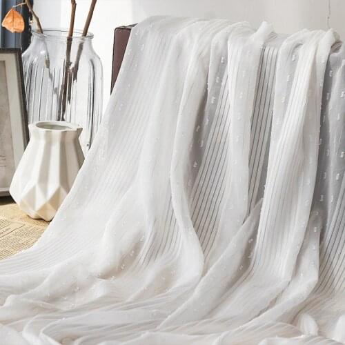 2 Yards Soft Breathable Chiffon Striped Fabric Comfortable Polka Dots Chiffon Flowing Fabric For Summer Dress Woman Blouse