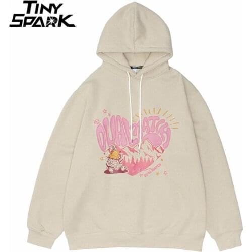 2021 Men Hoodie Streetwear Sweatshirt Hip Hop Heart Letter Print Pullover Harajuku Cotton Fleece Autumn Hooded Hoodie Sweatshirt