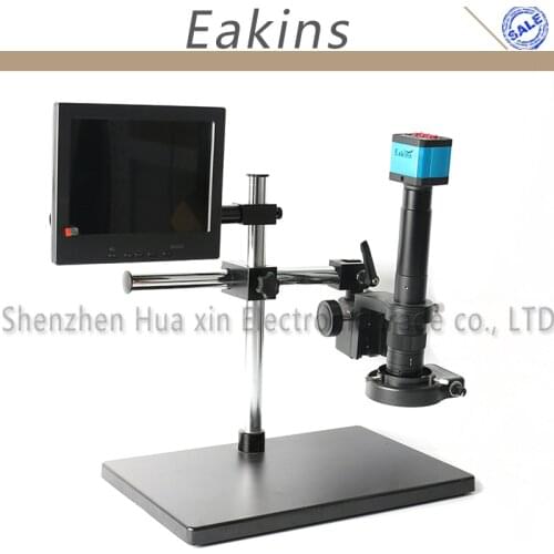 21MP HDMI HD USB Digital Industry Video Microscope Camera Set+Big Boom Stand Universal Bracket +300X C-MOUNT Lens+56 LED Light