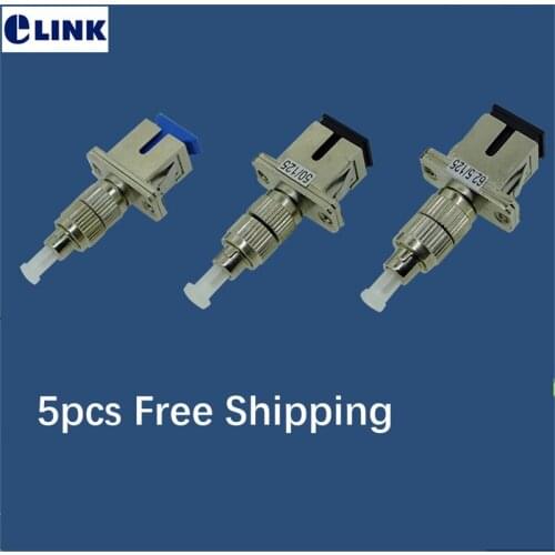 5pcs SC FC fiber optic FM hybrid connector female to male optical fibre coupler SM MM ftth adapter for VFL use free shipping