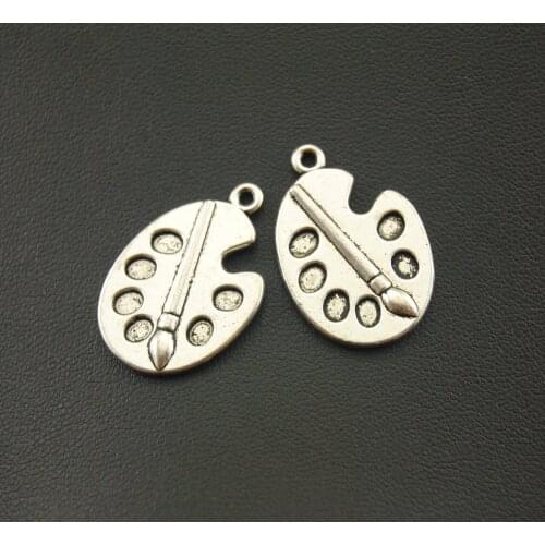 5pcs Silver Color Paint Palette Charms Handmade Charms Pendants Jewelry Findings A1109