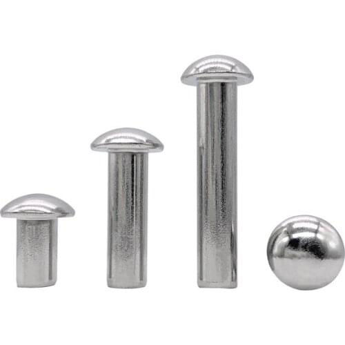50pcs M2 stainless steel half round head rivets pan headed solid rivet tap hit rivetings knock riveting GB867 3mm-10mm long