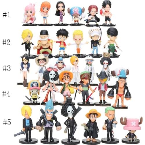 6pcs/set One Piece Anime Luffy Figure Zoro Sanji Law Edward Newgate Donquixote Doflamingo one piece Figure set Doll Toys