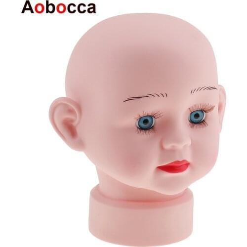 Aobocca New Durable Plastic Children Mannequin Child Kid Baby Manikin Head Hair Wig Hat Stand Display Tool