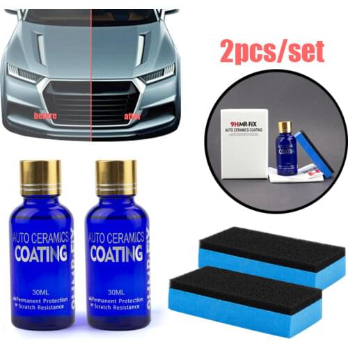 2Pcs/Box 9H Car Oxidation Ceramic Coat Super Hydrophobic Auto Liquid Glass Coating Set Polysiloxane Nano Materials Care Polish